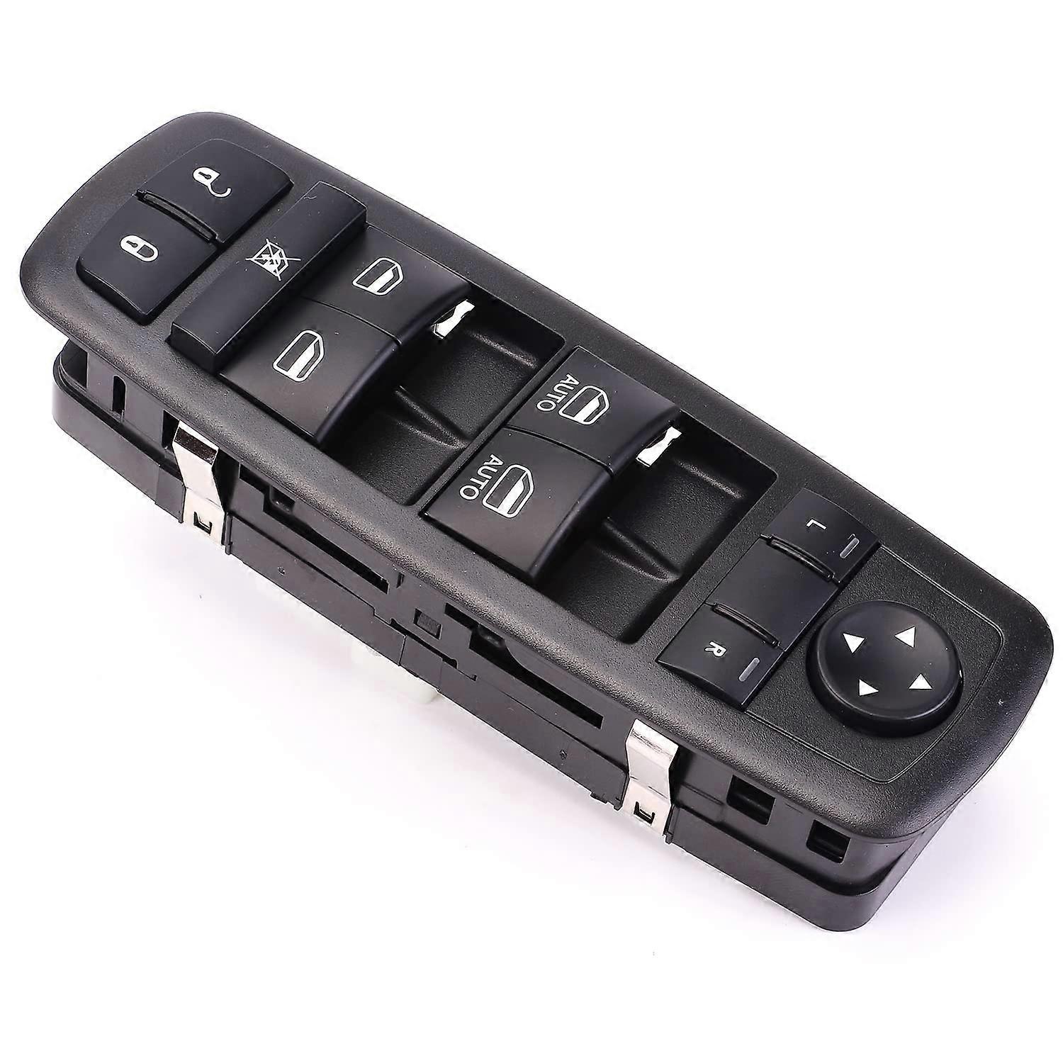 Power Window Switch, Driver Side Master Control Switch, Black, Push Button Actuator, 1way Circuit