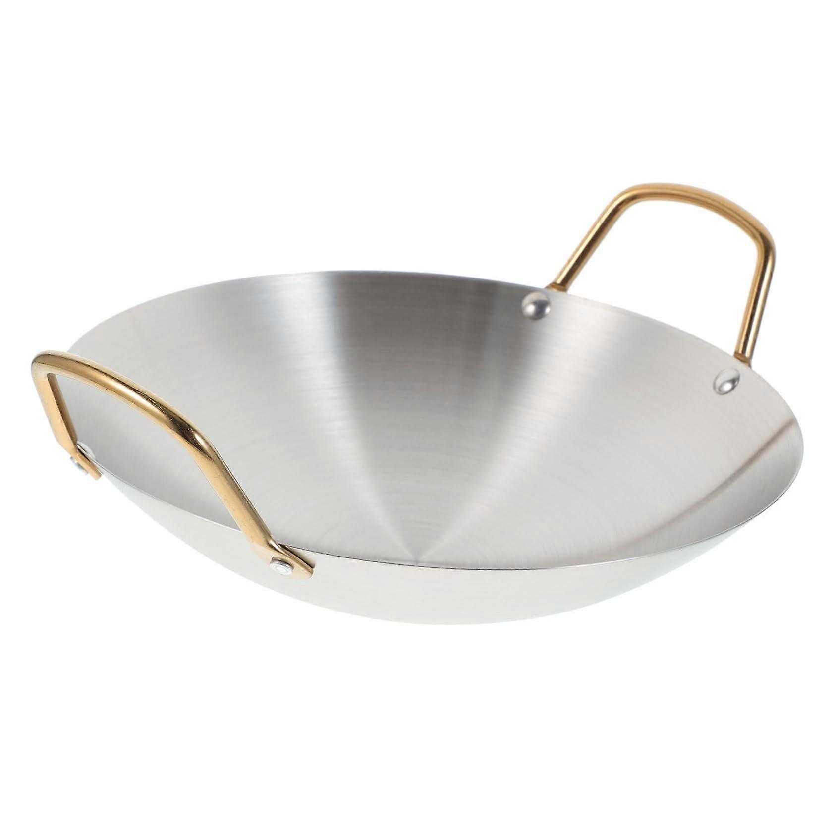 Thickened Nonstick Wok Pot with Double Handles, 14-Inch Size for Seafood and Beef, Professional Cooking Tool