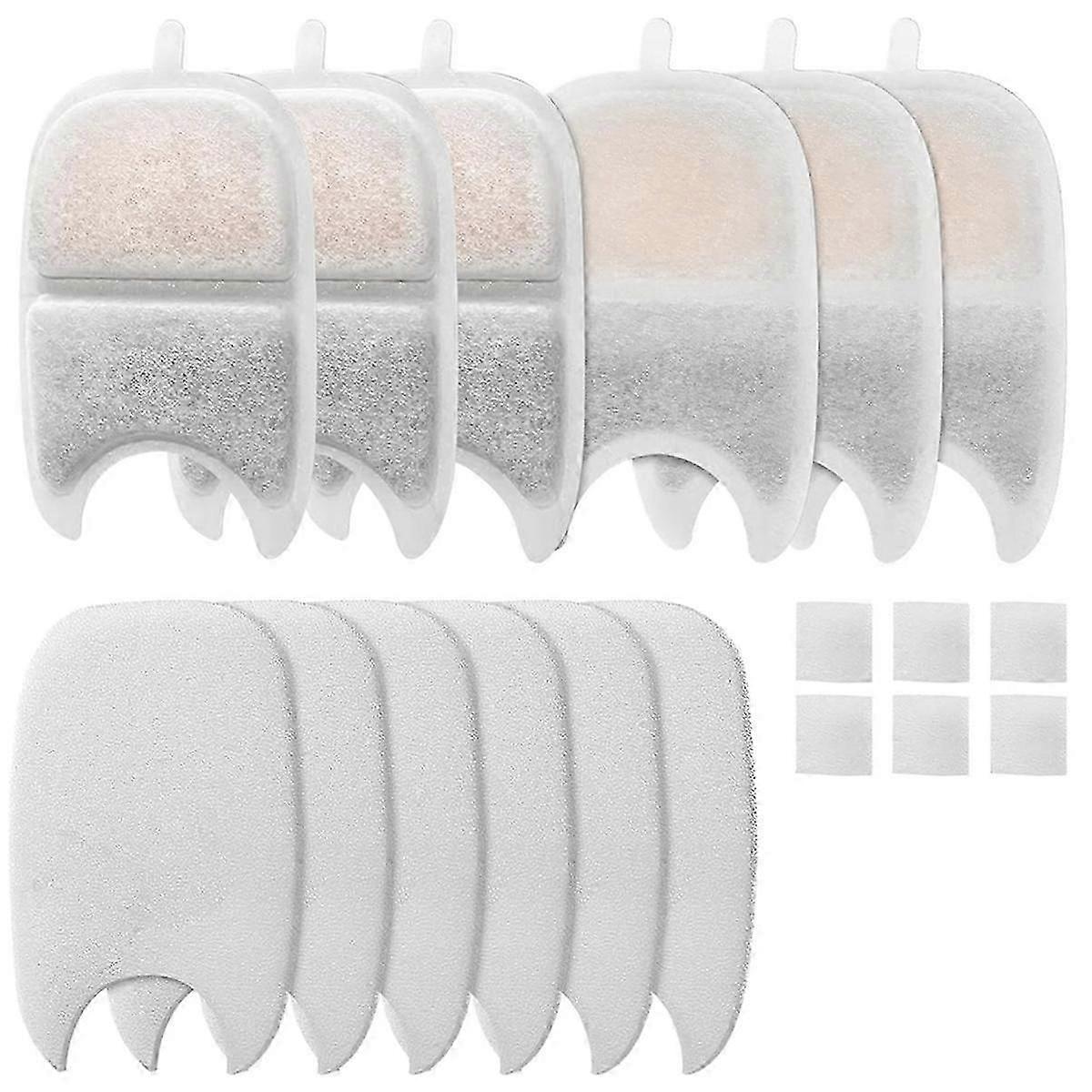 12Set Replacement Filters&Sponges for 135 Fl Oz/4L Cat Water Fountain Filter Triple Filtration Pet Fountain Filter