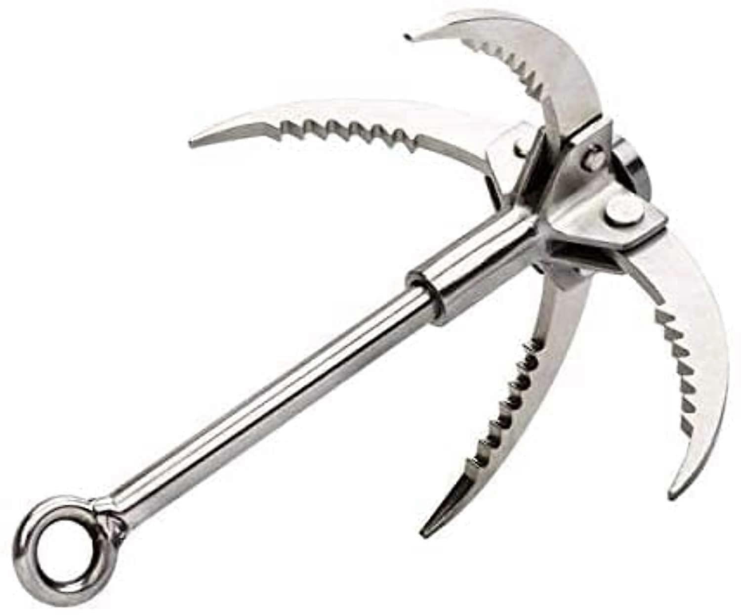 Stainless Steel Foldable Grappling Hook, Compact with NonSlip Prongs for Fishing Retrieval