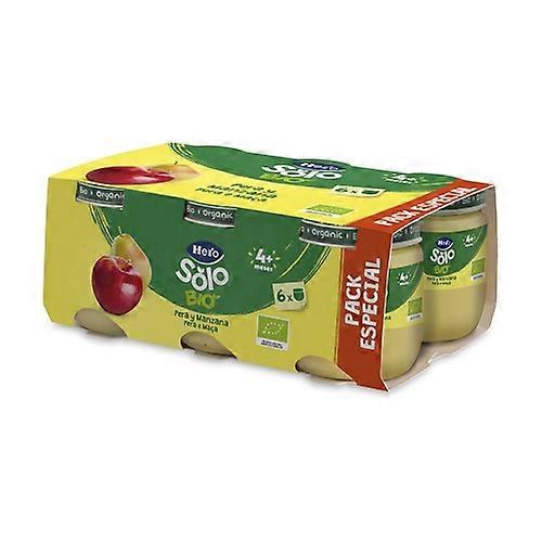 Hero solo bio pear and apple jar pack 4m+ 6 units of 120g (Apple - Pear)