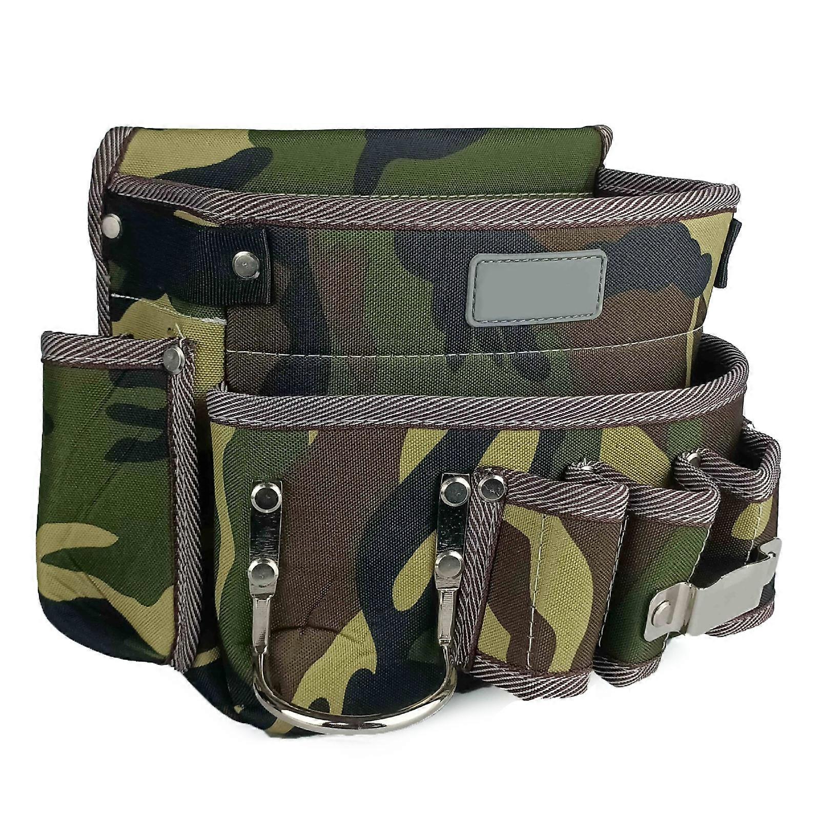 Electrician Tool Pouch Multiple Pockets with Adjustable Belt Riveted Reinforcement Tool Holder Multifunctional Waist Bag