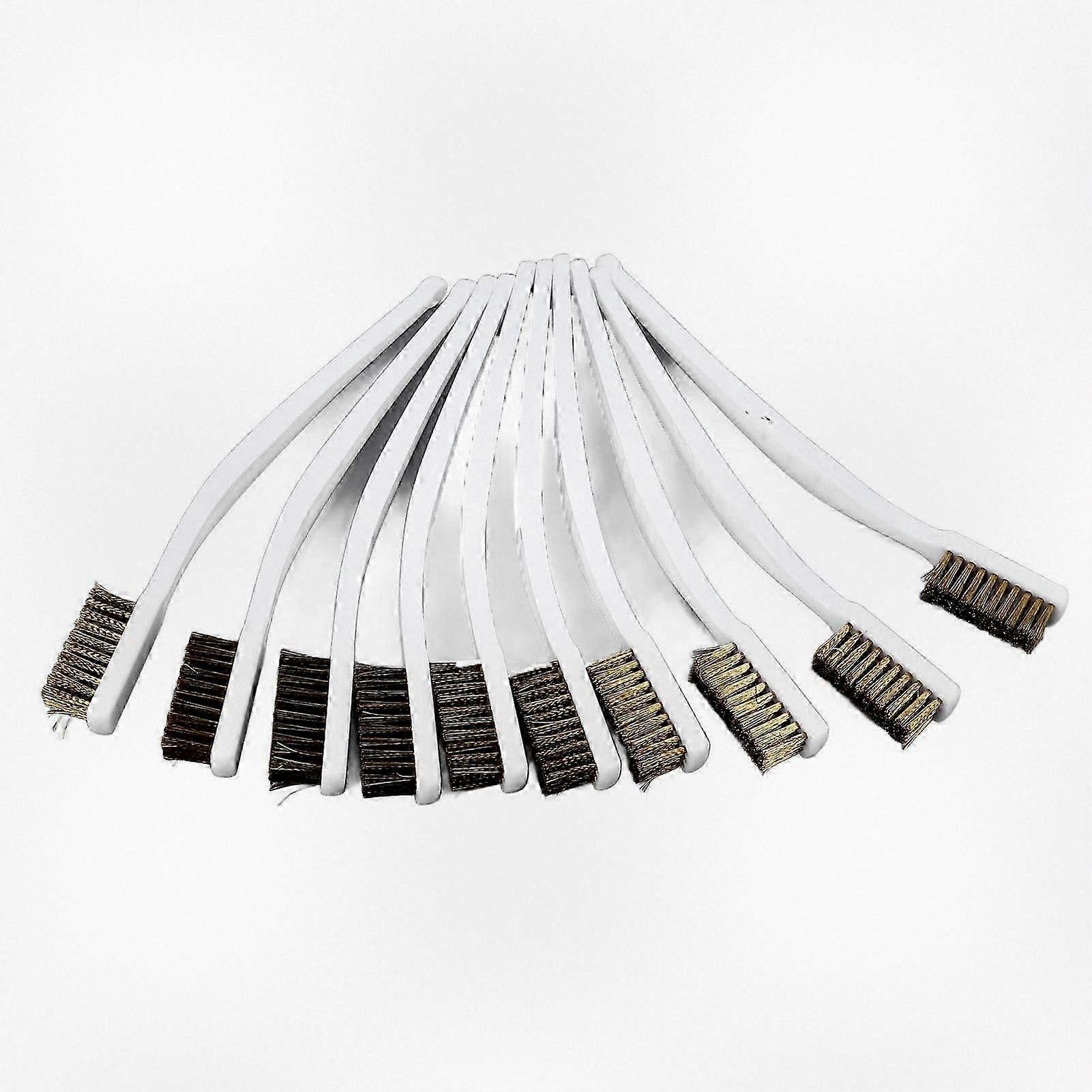 10pcs Brass Wire Brush Set with Curved Handle to Prevent Slipping for Cleaning 3D Printer Nozzles and Hot Ends