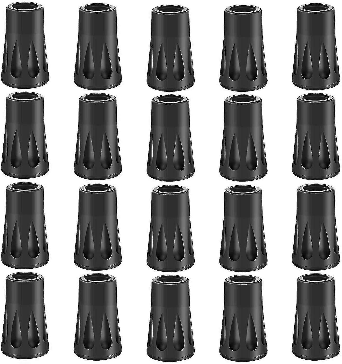 20 X Rubber Buffer Set Hiking Poles Rubber, Buffer Nordic Walking Pads, Asphalt Pads Replacement Plate For Trekking Poles Asphalt Gravel Mountains Hik