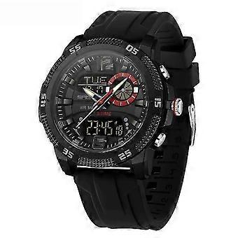 SANDA 3372 Dual Display Alarm Clock Watch Black