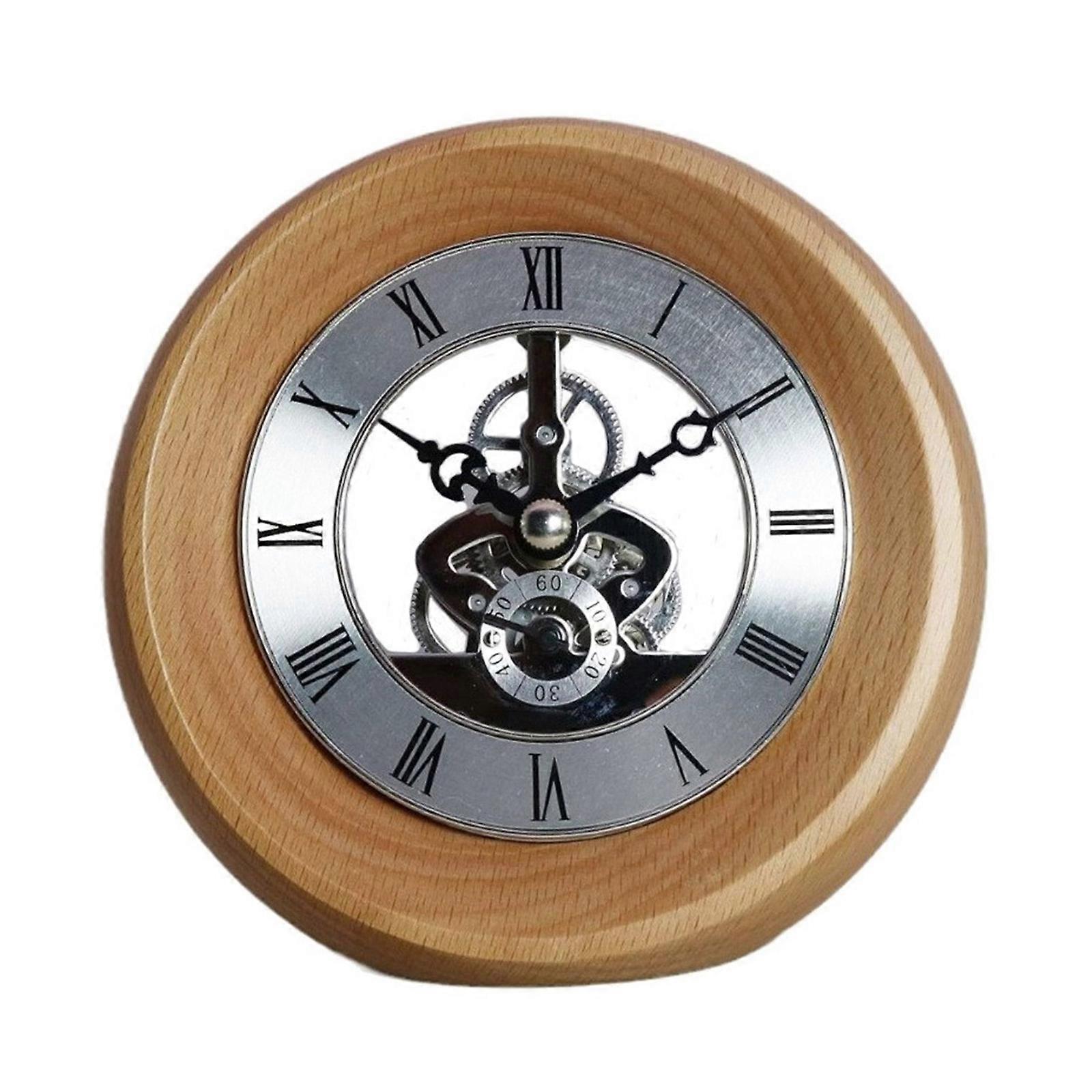 Mechanical Clock, Solid Wood Pendulum Clock, Home Decorations, Birthday Gift  log color
