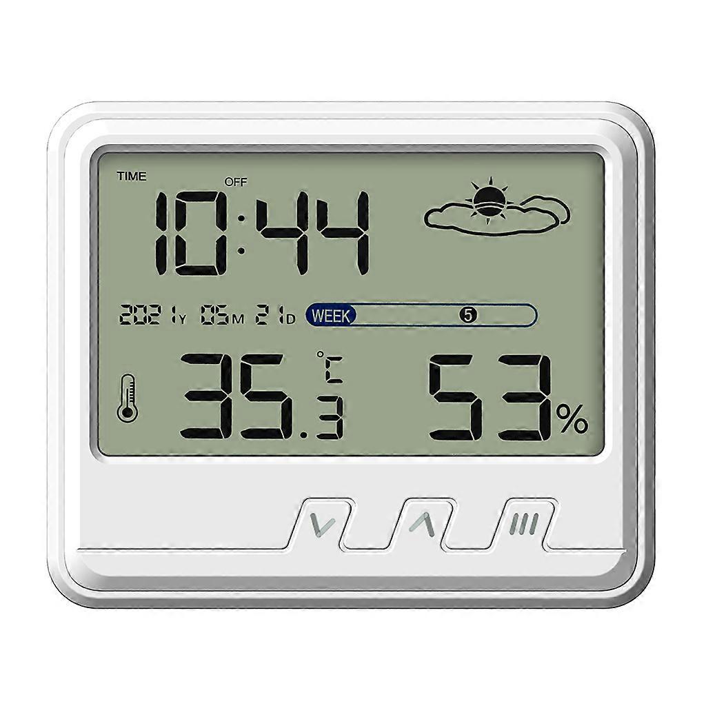 Digital Thermometer Hygrometer for w/ Date for Time Clock LCD Dispaly Indoor Convenient Temperature Sensor Humidity Mete