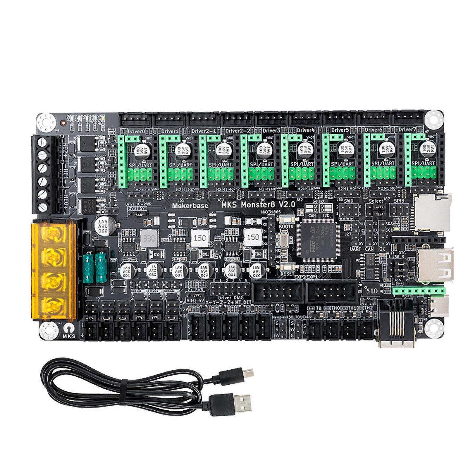 MKS Monster8 V2 Motherboard 32 Bit Monster Controller Mainboard 3D Printer 8 Axis Control Board for Voron VS Spider