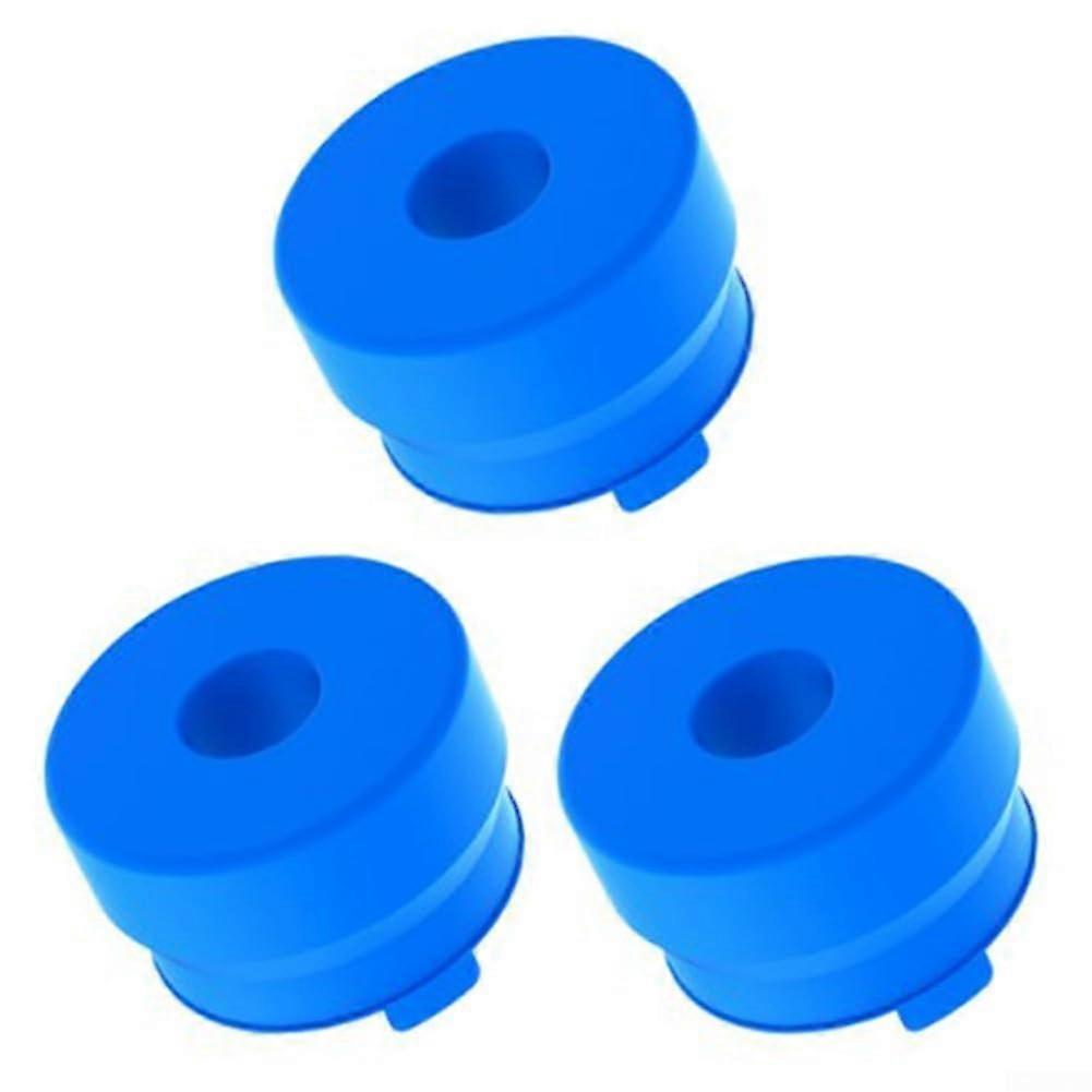 Reusable Silicone Water Bottle Bucket Lid, Blue, 3-Pack, Fits Most Standard Bottles, Durable and Leak-Proof