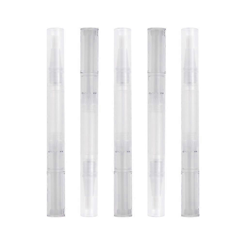 5pcs 3ml Transparent Pens Empty Nail Oil Pen Brush Tip Cosmetic Container Applicators Eyelash Growth