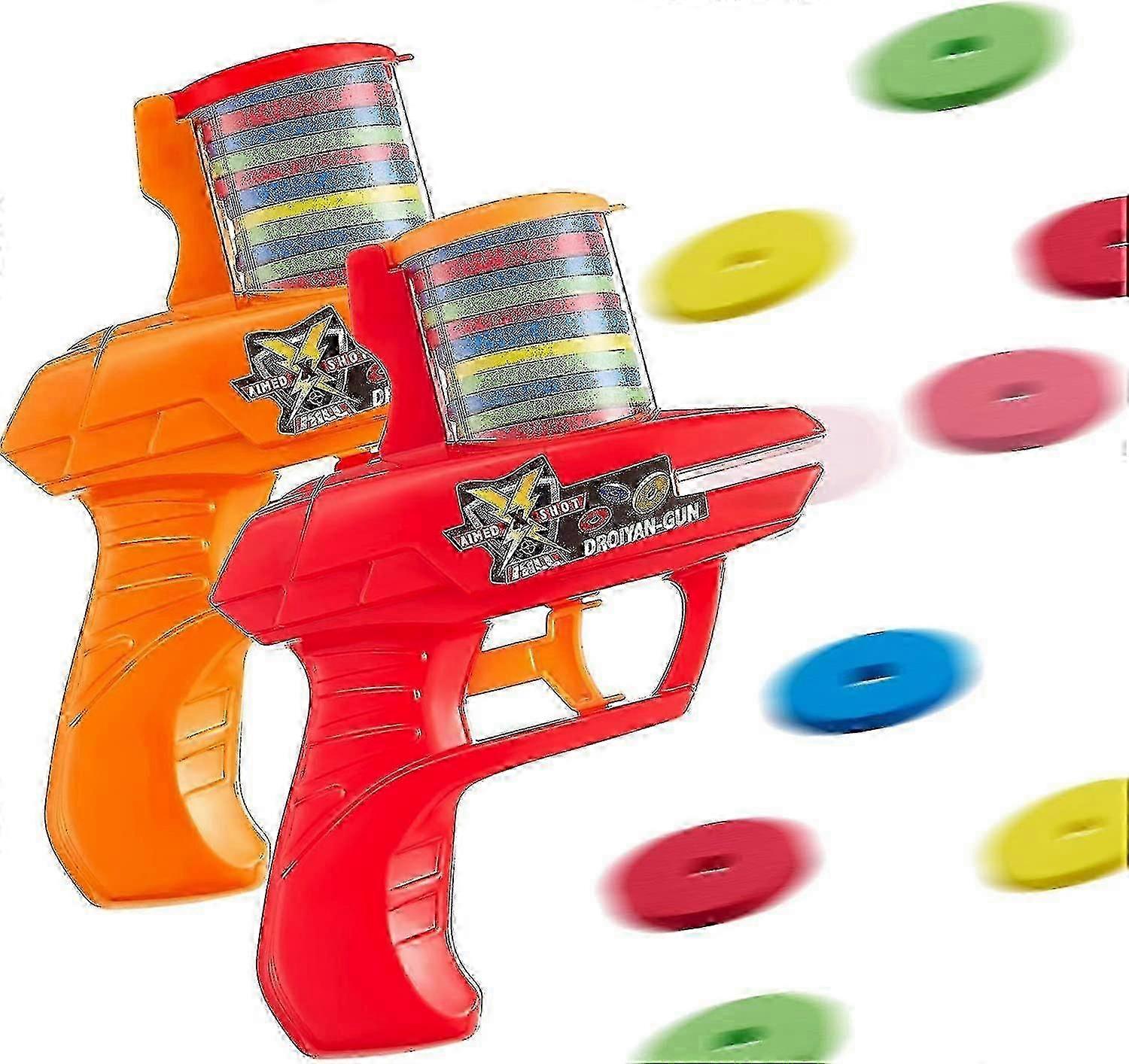 2 Pieces Foam Disc Launcher Zip Shot Shooter Random Color