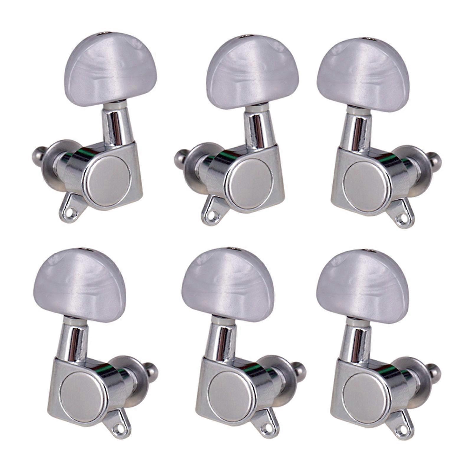 6Pcs Locking Guitar String Tuning Pegs Machine Heads, 2L 4R, Wear Resistant