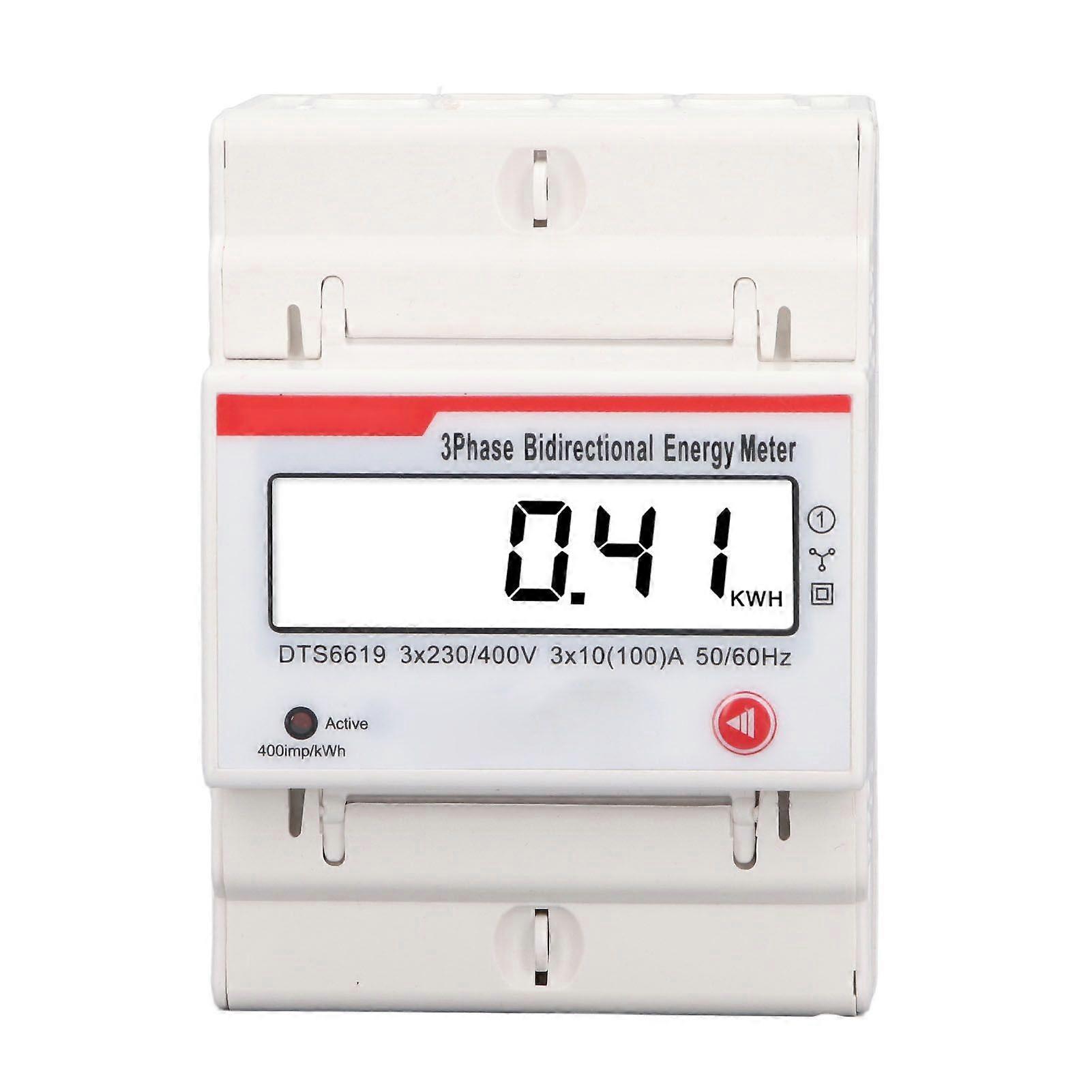 High quality  DIN rail type three-phase four-wire energy meter multi-function LCD display