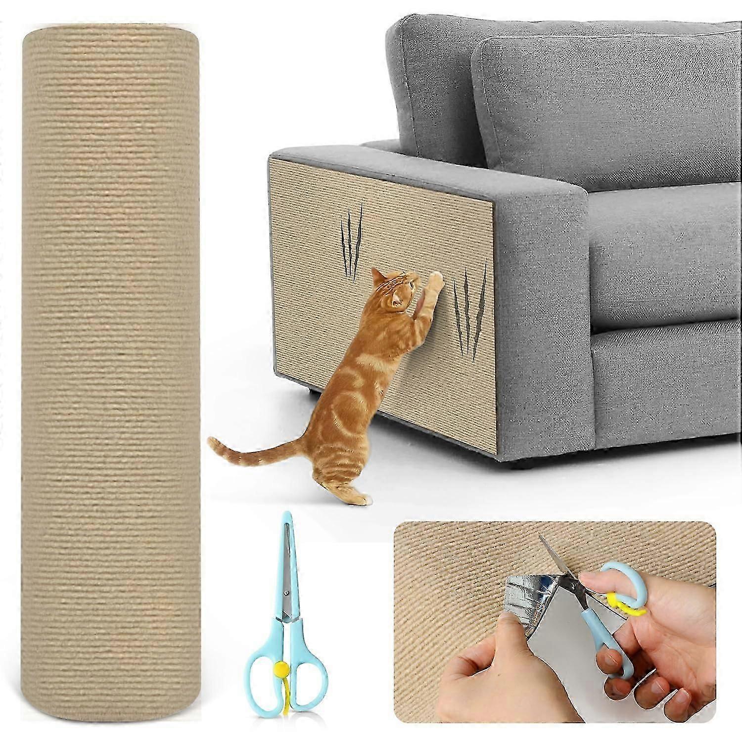 Self-Adhesive Cat Scratching Mat, With Scissors, Scratch Protection, Sofa Cat, Scratch Film, Anti-Scratch Film, 100 cm x 30 cm