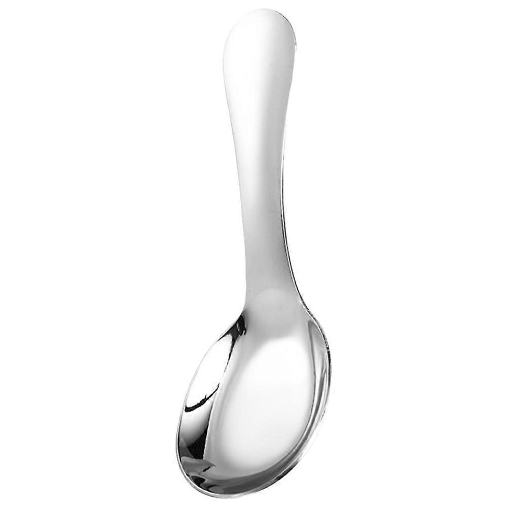 Stainless Steel Short Handle Spoon for Soup, Porridge & Rice – Lightweight, & Easy to Clean Kitchen Utensil
