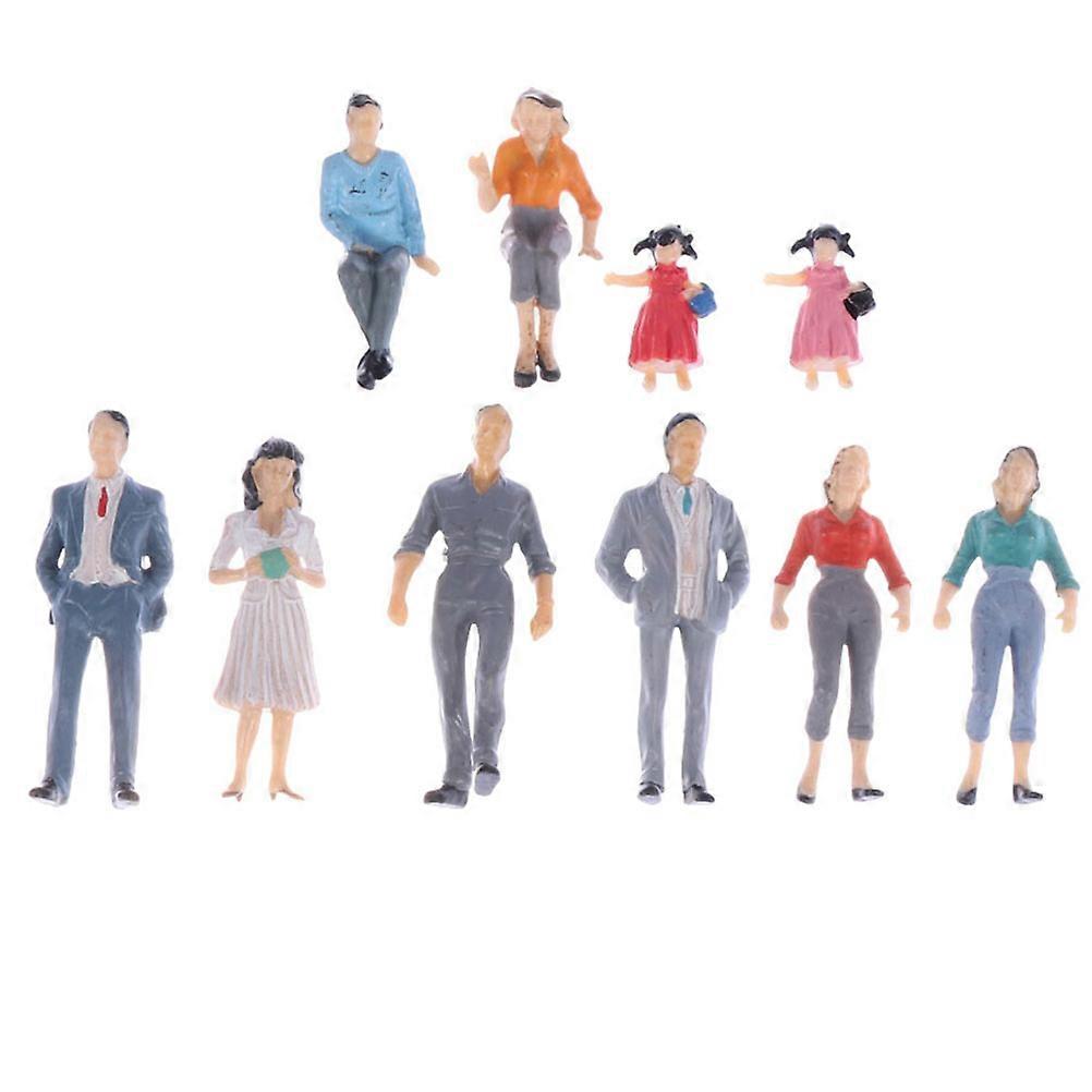 12pcs Assorted Color Painted People Figures for Train Set Decoration ABS Material