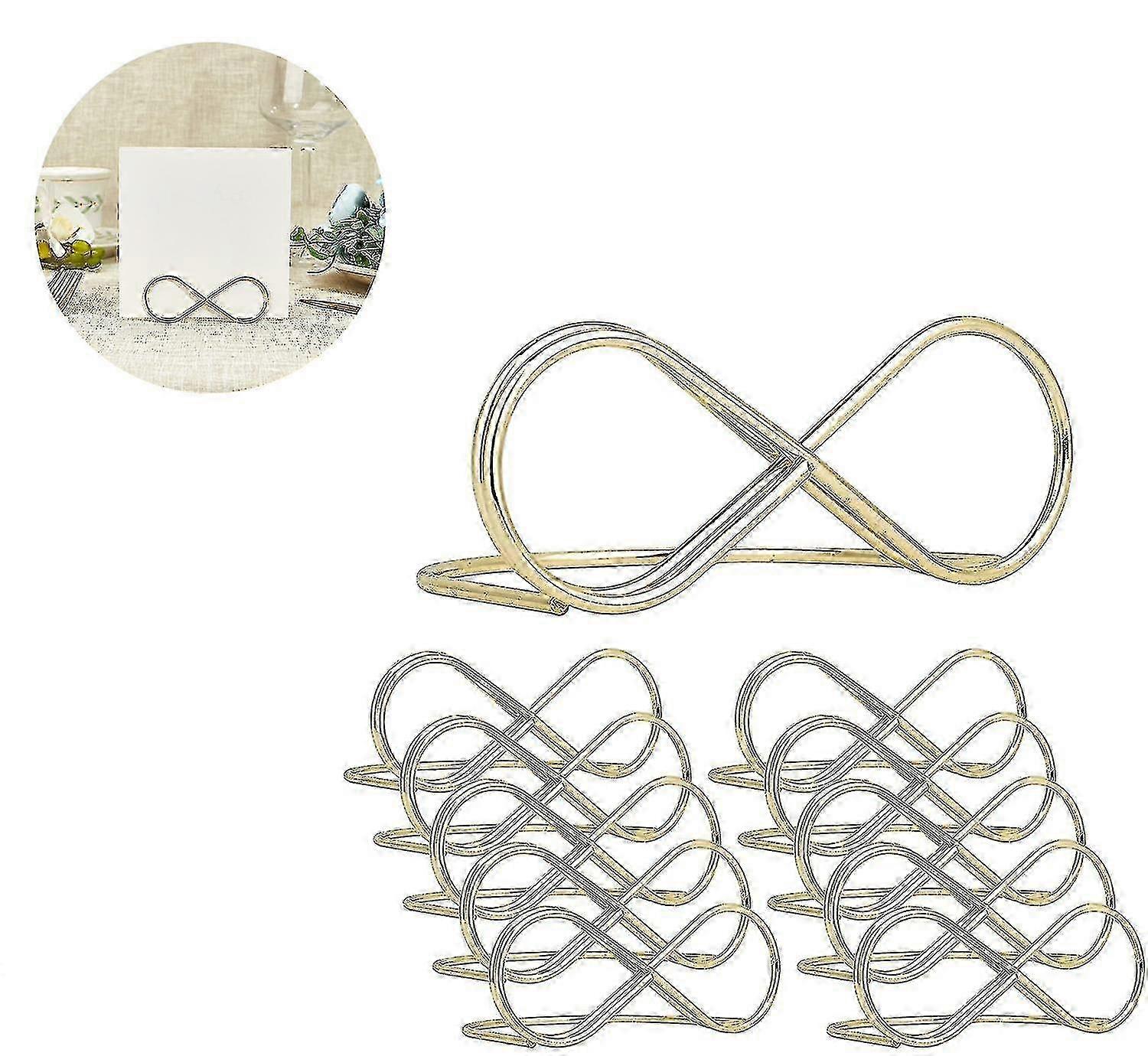 10 Pieces of Gold Iron Table Number Holder Stand for Various Uses
