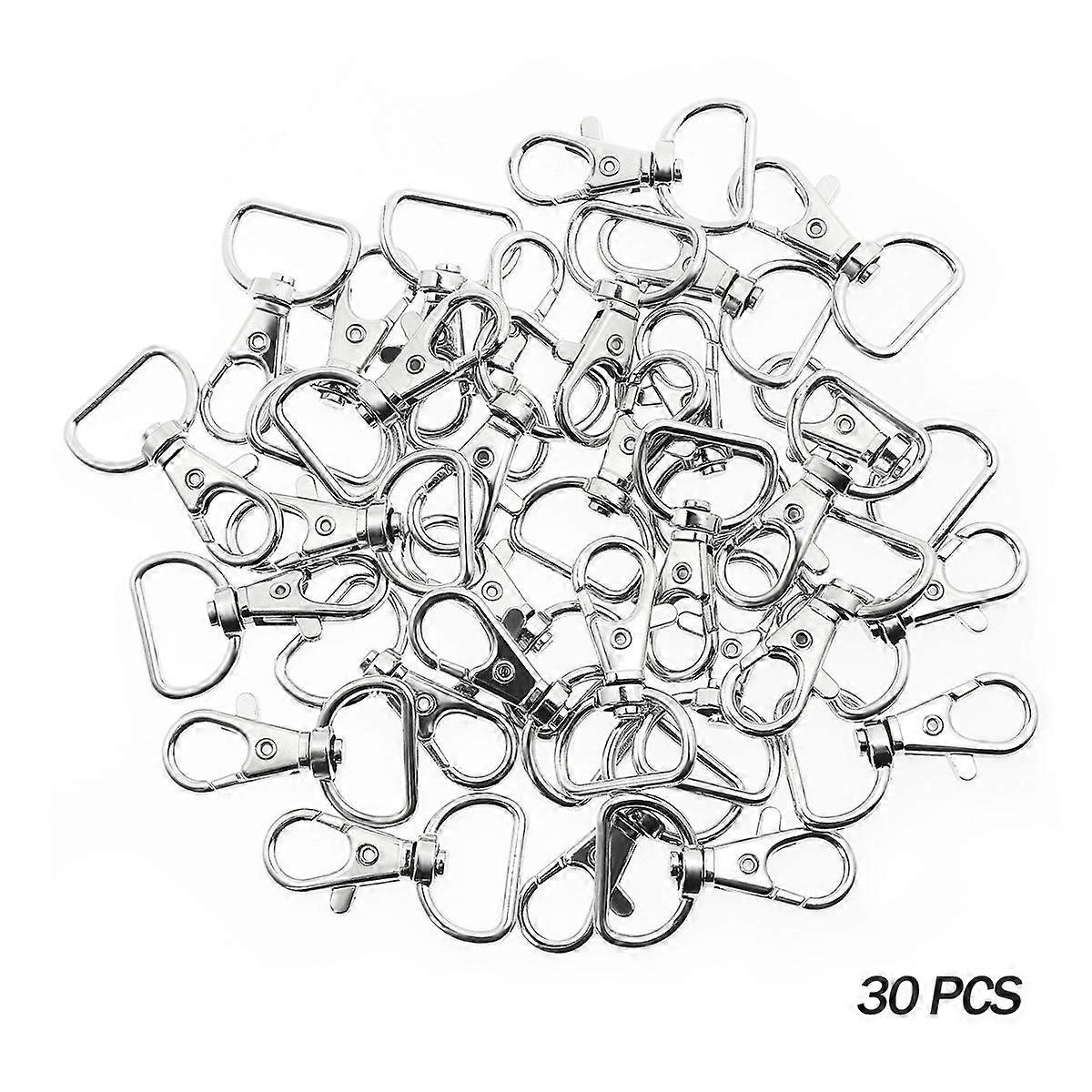 Stainless Steel Snap Trigger Buckle Purse Snap Hook Daily Use 4.10x2.40x0.50cm 30Pcs