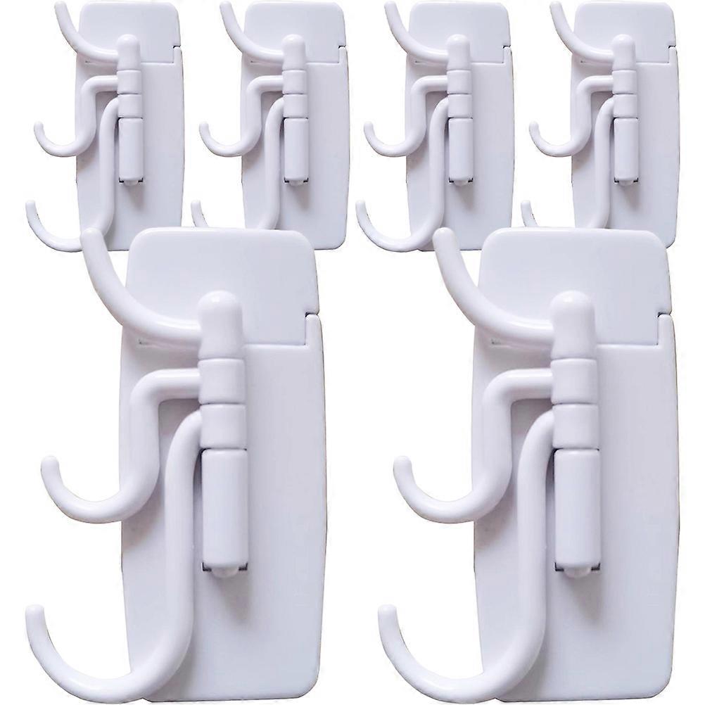 6pcs Adhesive Rotating Wall Hooks, Multi Functional Space Saving Hangers for Coats, Towels, and More, Swivel Design with Strong Load Capacity, Living