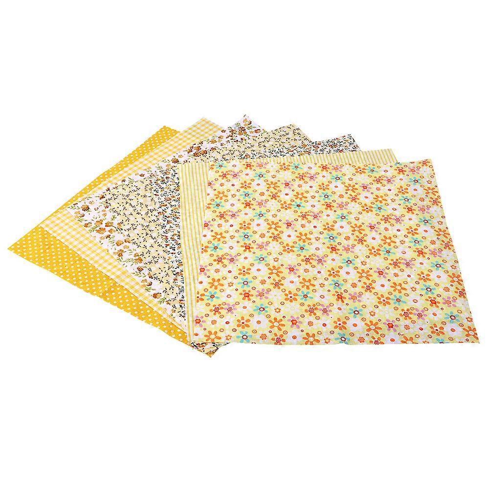 Craft Projects Diy Patchwork Cloth Yellow 50x50cm Cotton Fabric For Sewing 7Pcs