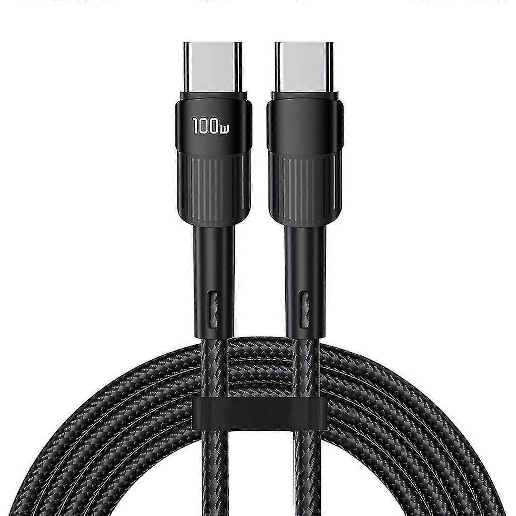 100W USB-C naar USB-C PD snellaadkabel 6,6 ft high-speed oplader voor laptop tablet telefoon