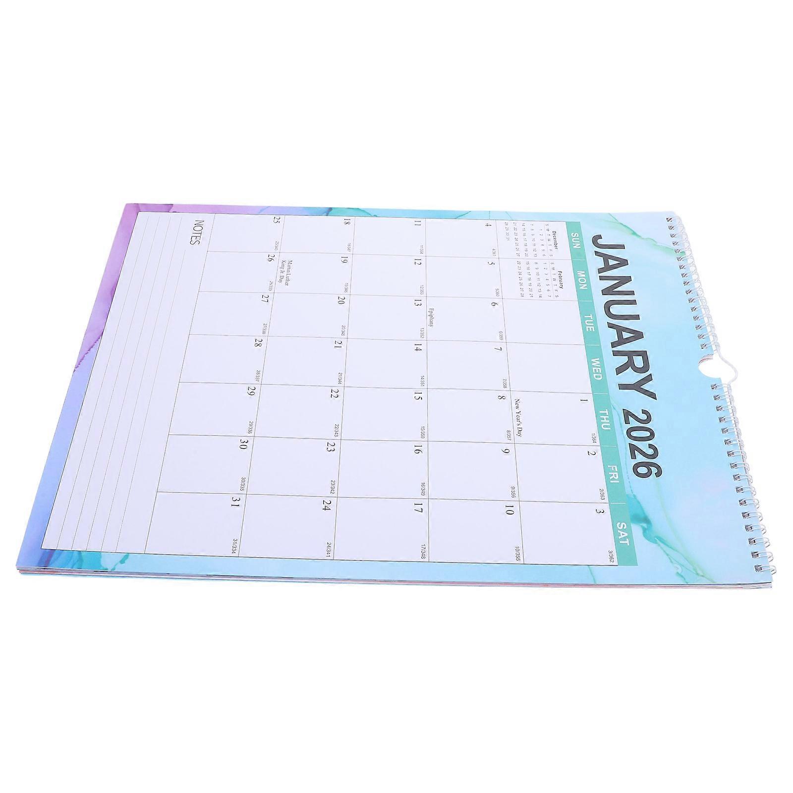 Wall Calendar July December Monthly Planner with for Home, Office, and Classroom Use