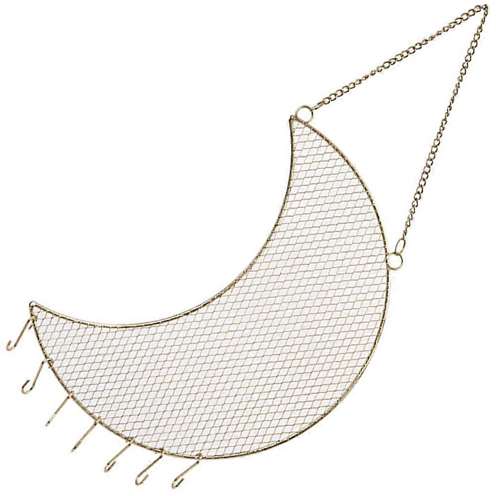 Hanging Earring Organizer Nordic Style Golden 30x25CM Grid Pattern Storage 1Set