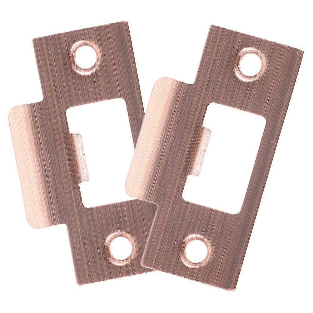 2pcs Antique Finish Strike Plates for Wooden Doors – Durable Lock Tongue, Stylish Design for Home & Office