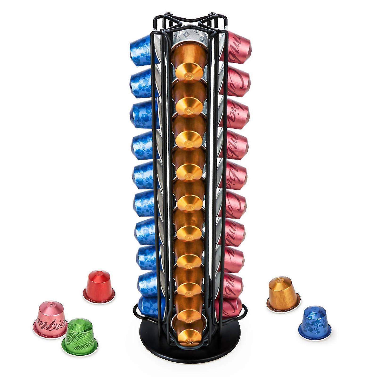 Rotating Capsule Holder for 40 Nespresso Original Capsules, 360° Rotation, Space Saving