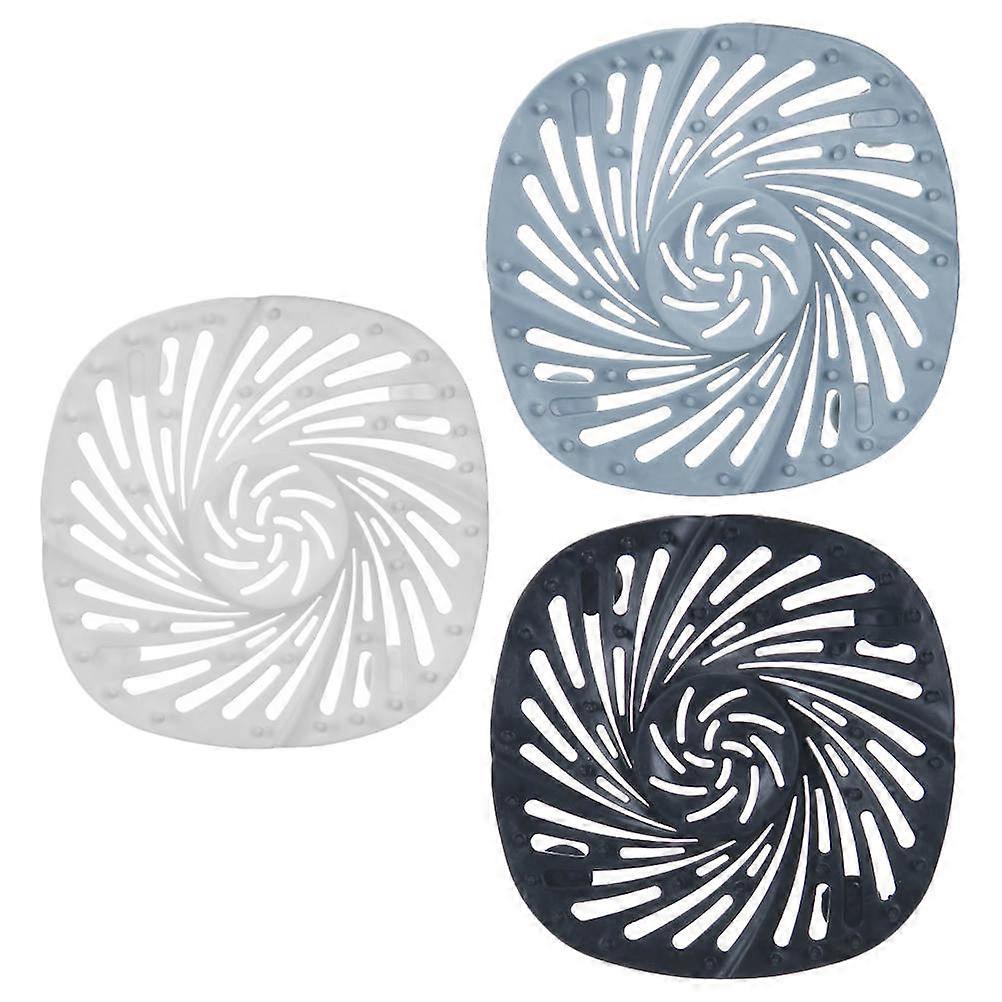 Prevent Blockage TPR Floor Drain Cover Hair Catcher Bathroom 3Pcs