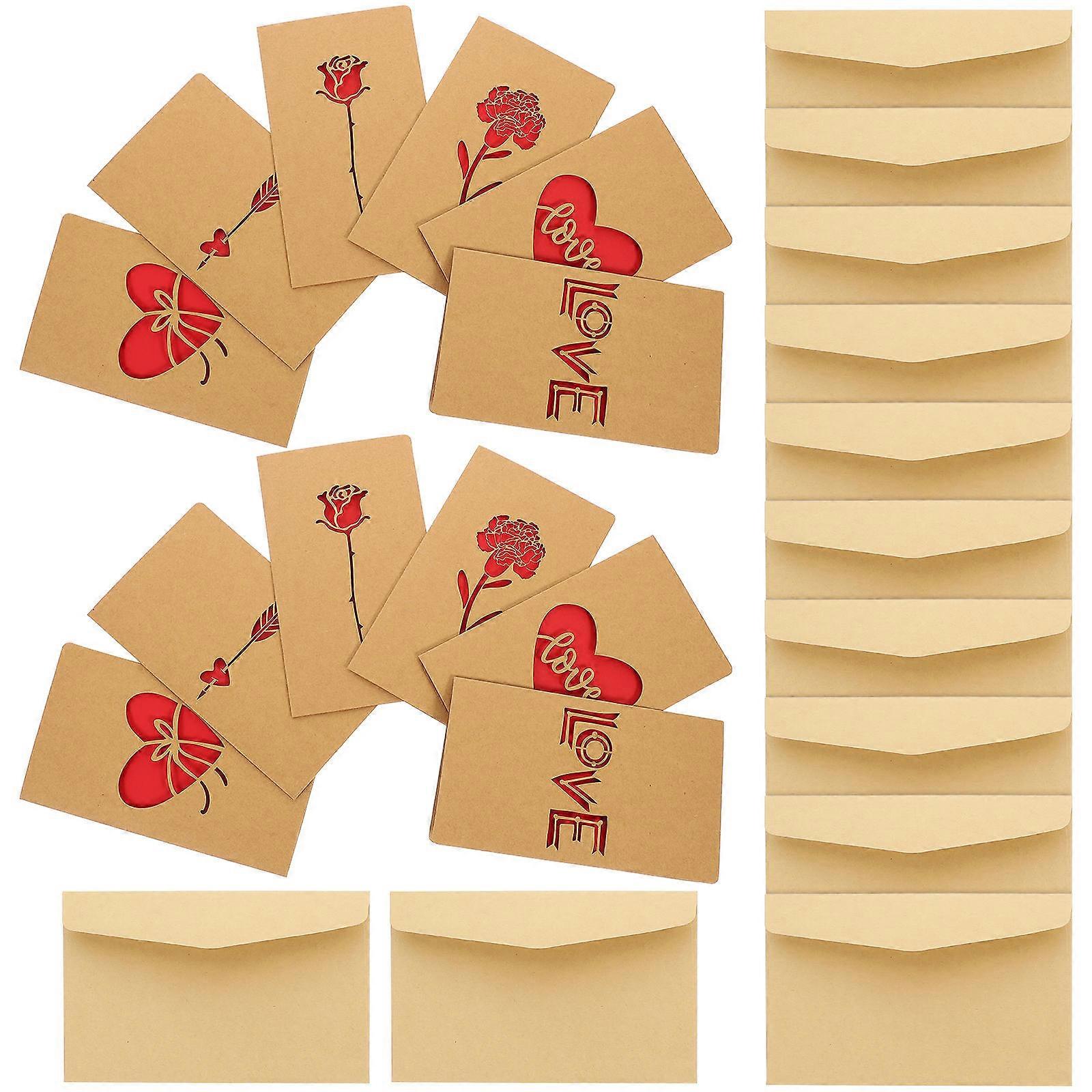 Valentine's Day Heart-Shaped Greeting present Holidays Envelope Size 18.8x10.8cm 12Pcs