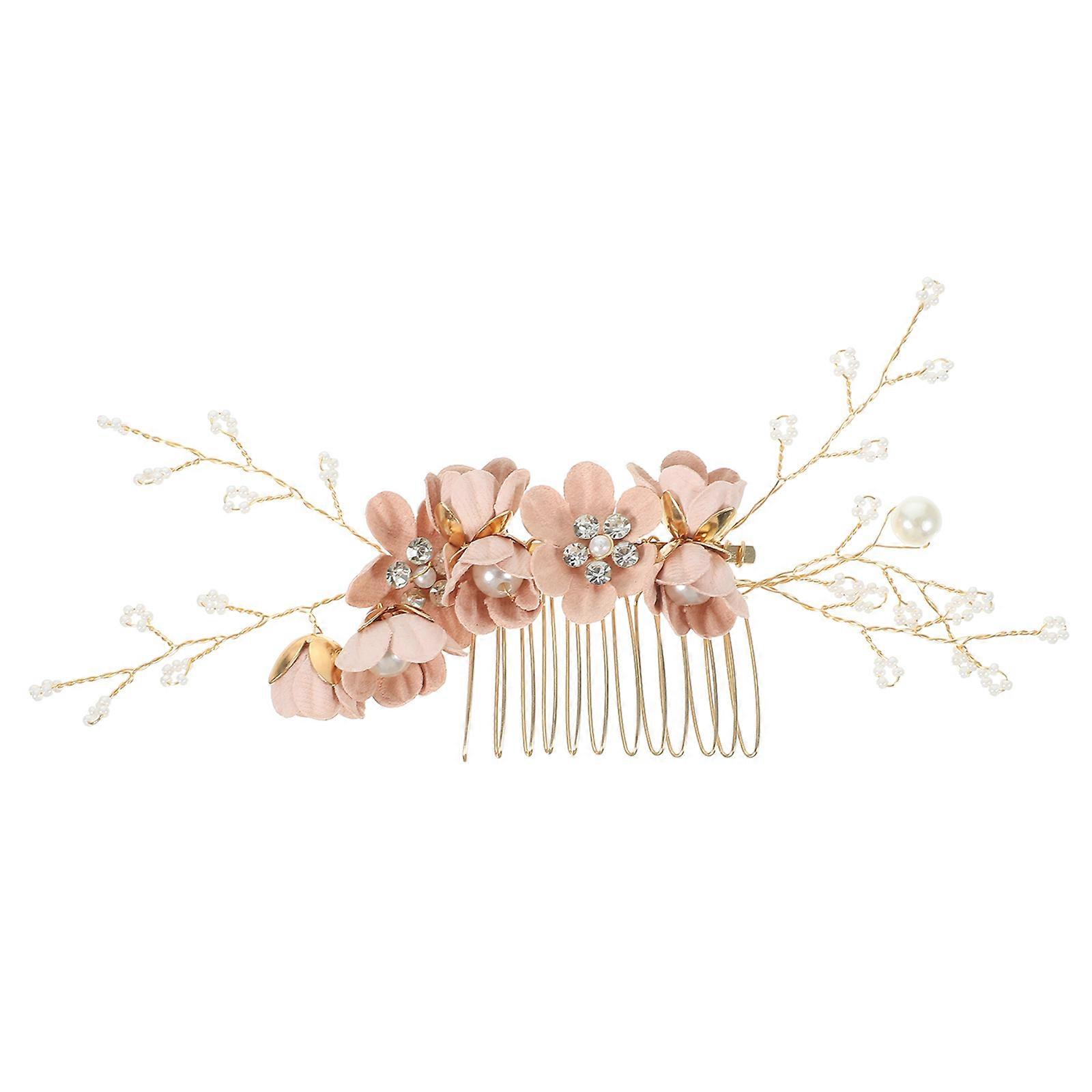 Flower Hair Comb with Rhinestone Floral Design for Weddings Bridal Styling Evening Parties Easy to Use Versatile Accessory for Women
