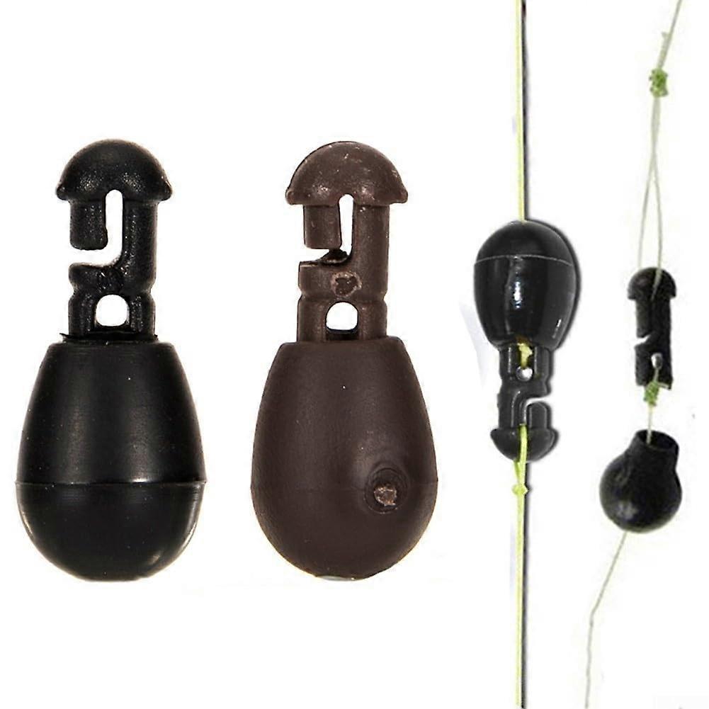 20 pieces quickchange beads for carp fishing, hooklength swaps and shock bead functionality (S, brown)