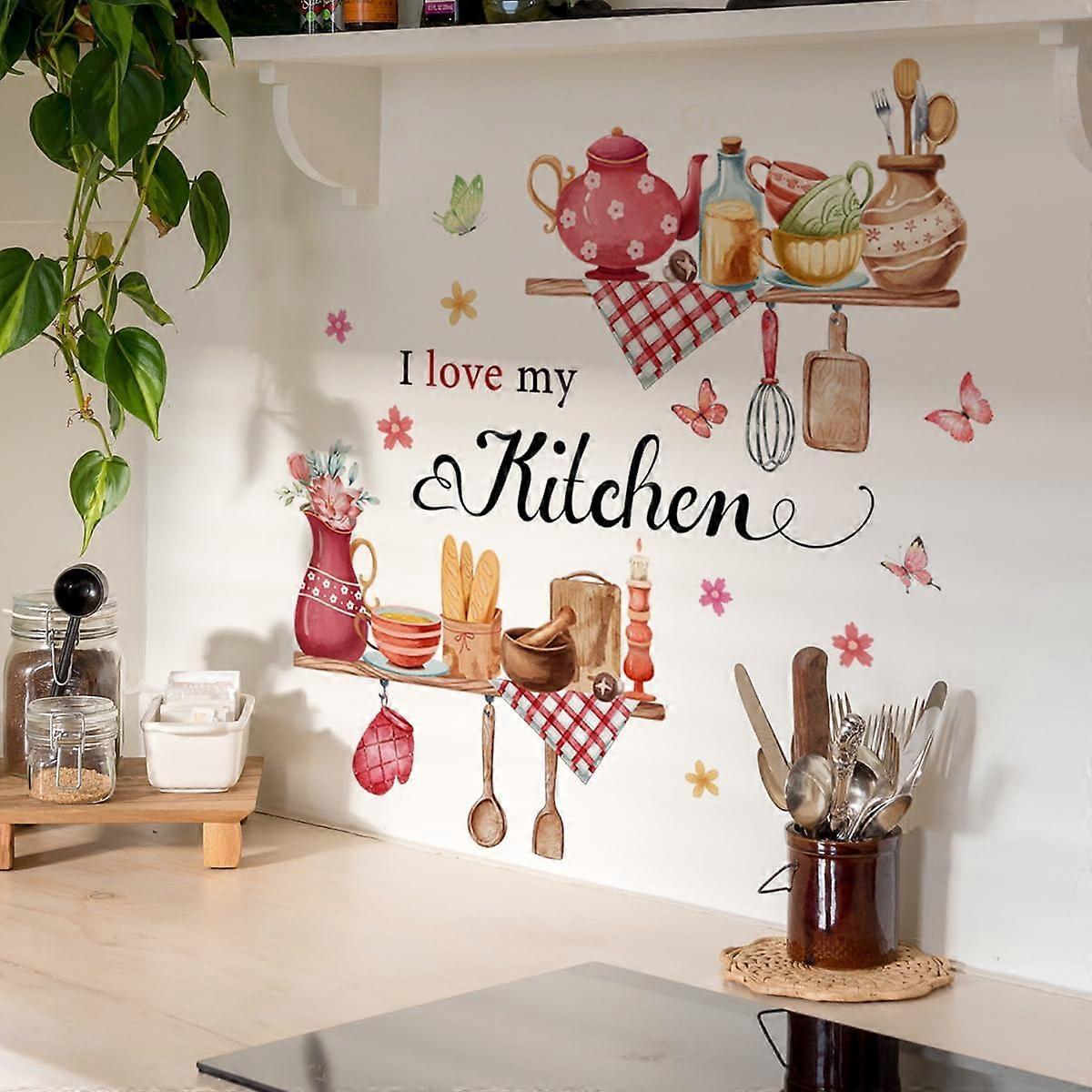 1pc Kitchen Wall Sticker Wall Decal Quote Phrase Decorative Sticker