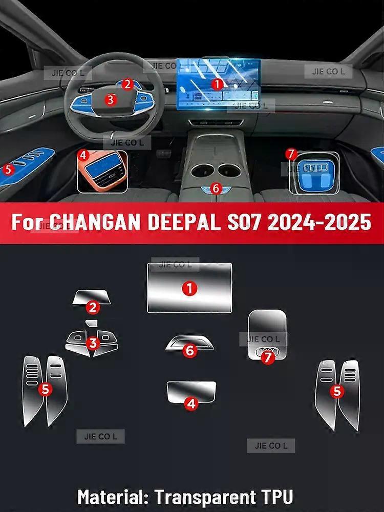 Anti-scratch Car Interior Center Console Media Dashboard Navigation TPU Protector Film For CHANGAN DEEPAL S07 2024 2025
