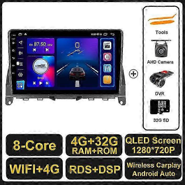 Android 11 Car Radio Stereo Multimedia Navigation GPS Video Player for Suitable for Certain Brand C Class 3 W204 S204 2006 - 2011 with Carpl
