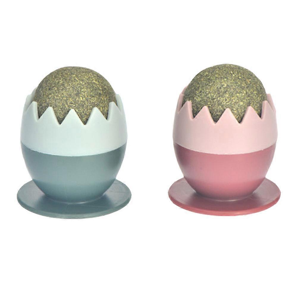 Cat Chewing Toy Catnip Balls Blue Teeth Cleaning 2Pcs