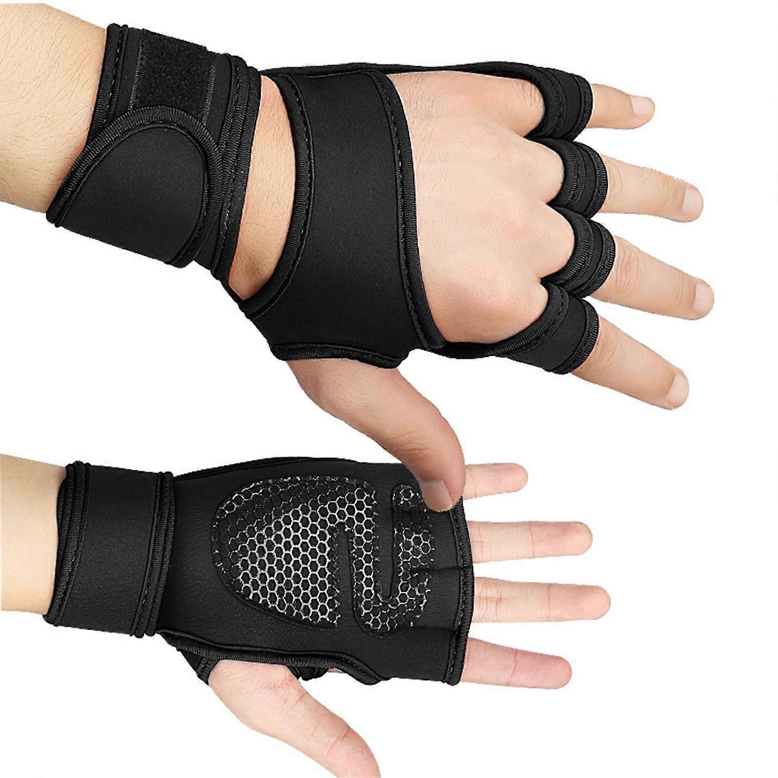 1 Pair Weightlifting Gloves With Wrist Lifting Gloves With Wrist Straps For Powerlifting Pull Up Deadlifting Ref: 6236