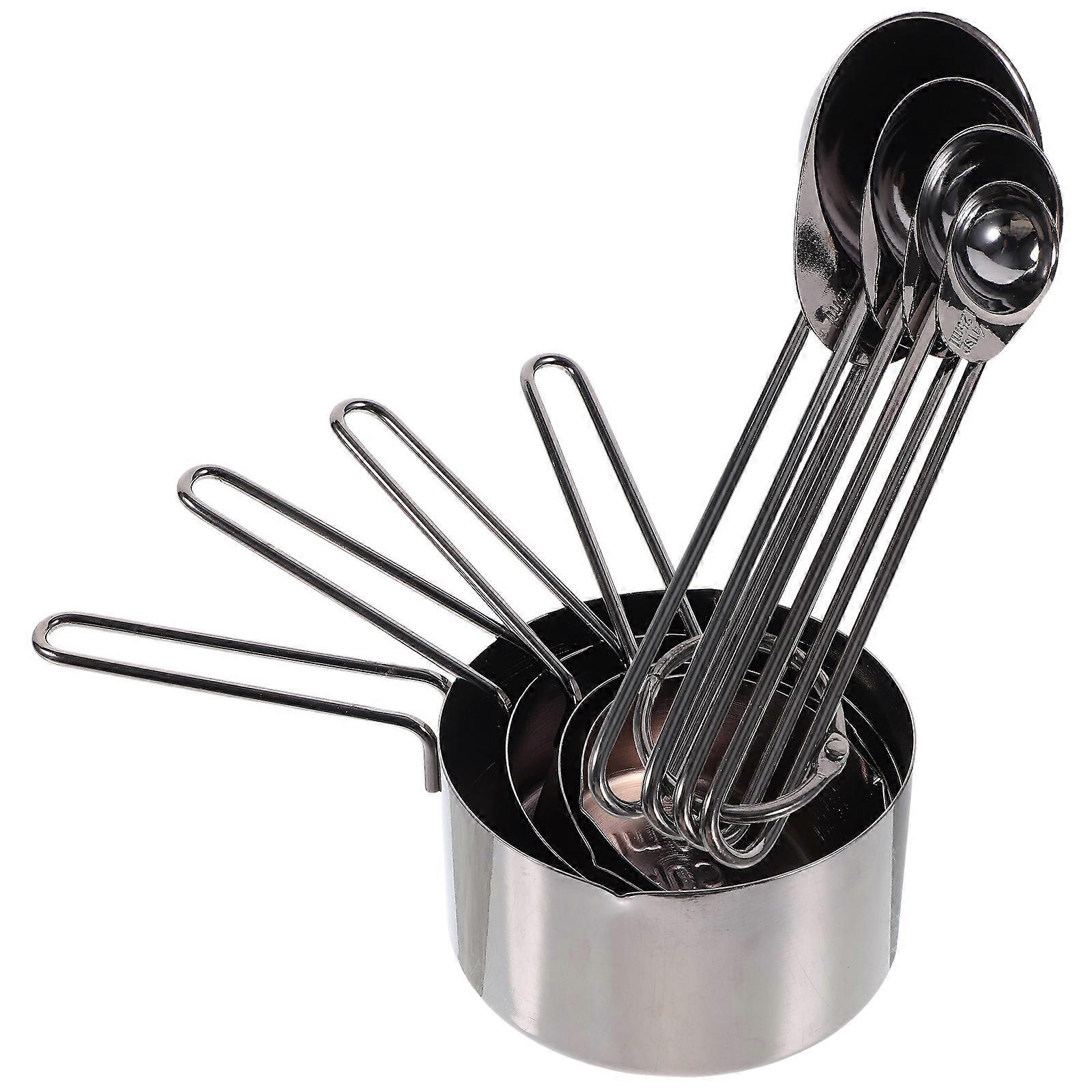 Spoon For Measuring Stainless Steel Measuring Cups Spoons Stackable Baking Home Use 1 Set