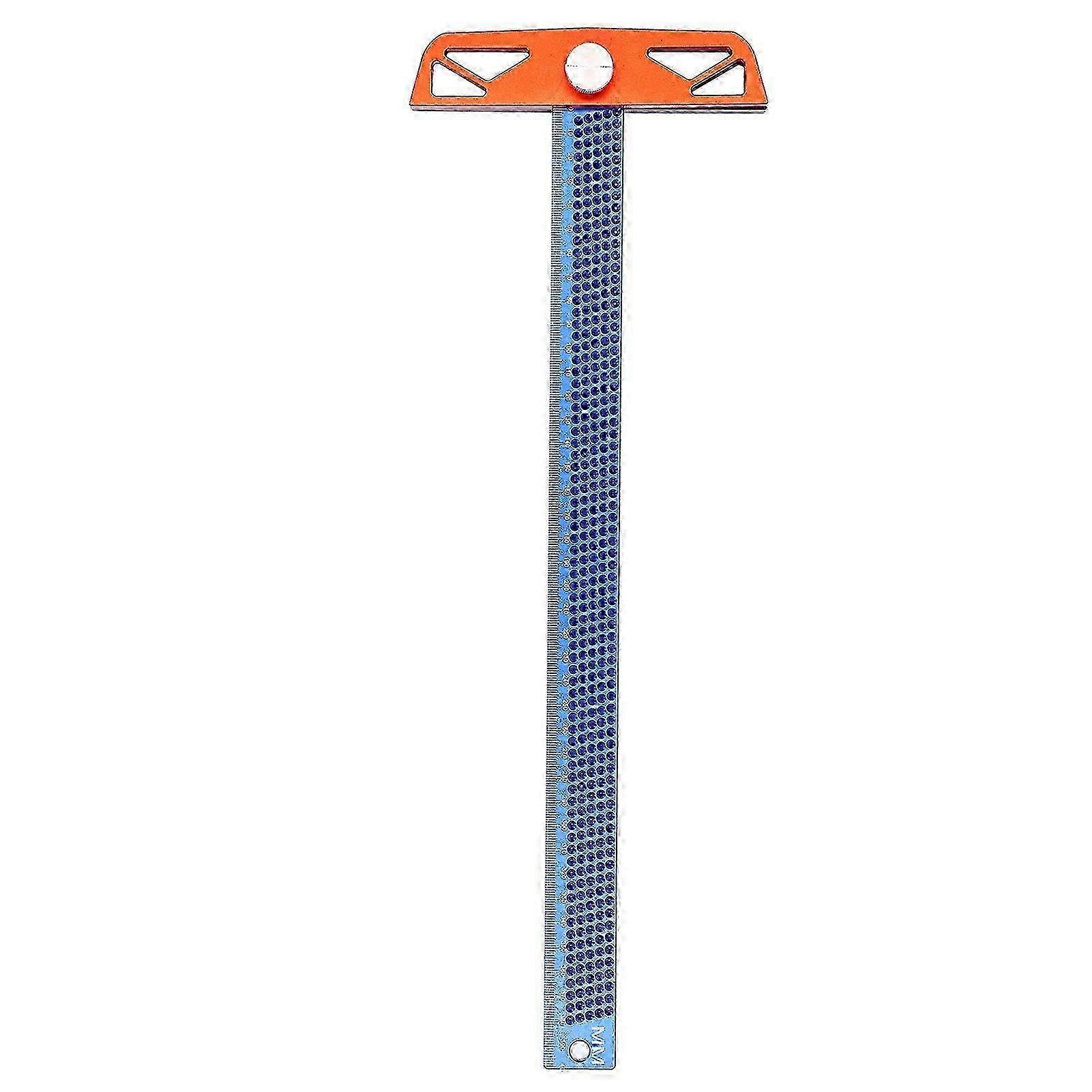 T Type Ruler Aluminum Alloy Material 2 Backboard 2 Usable Lengths Blue Adjustable Flexible Marking Woodworking ToolT-400MM
