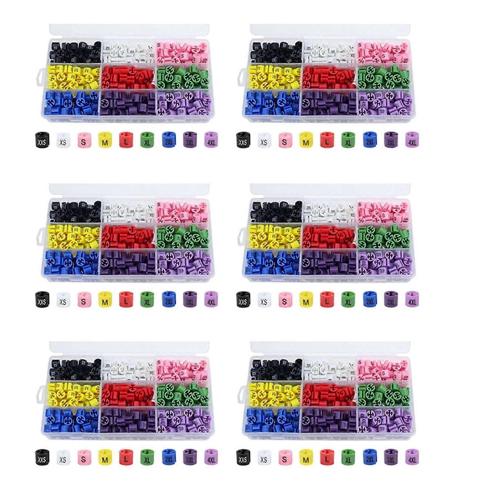 1740 Pieces Snap Clothes Hanger Size Markings Clothing Piece Tag XXS to 4XL Size Coding Coloured Divider Hanger Sign Buckle