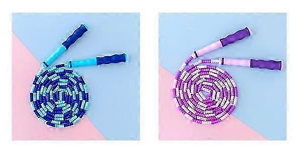 [2 Pack] Adjustable Length Tangle-Free Segmented Beaded Jump Rope for Fitness and Weight Loss