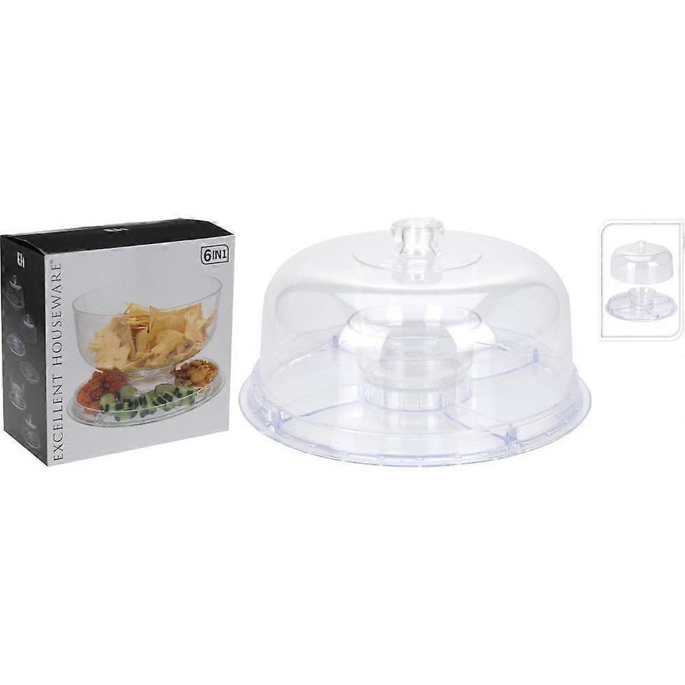 Dome Serving Tray with 6 Functions | Versatile Serving Solution Fruit Plates Cake Cheese Collection Lightweight