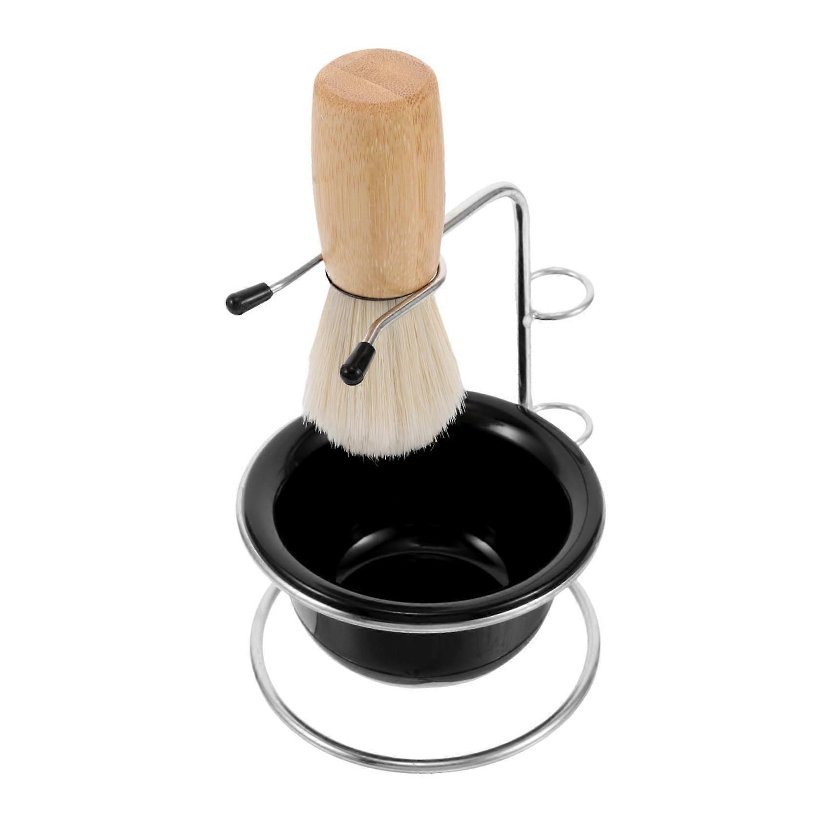 Shaving Brush Set for Men - Handle Shaving Brush with Stand and Bowl - Men's Shaving Brush Holder and Accessories