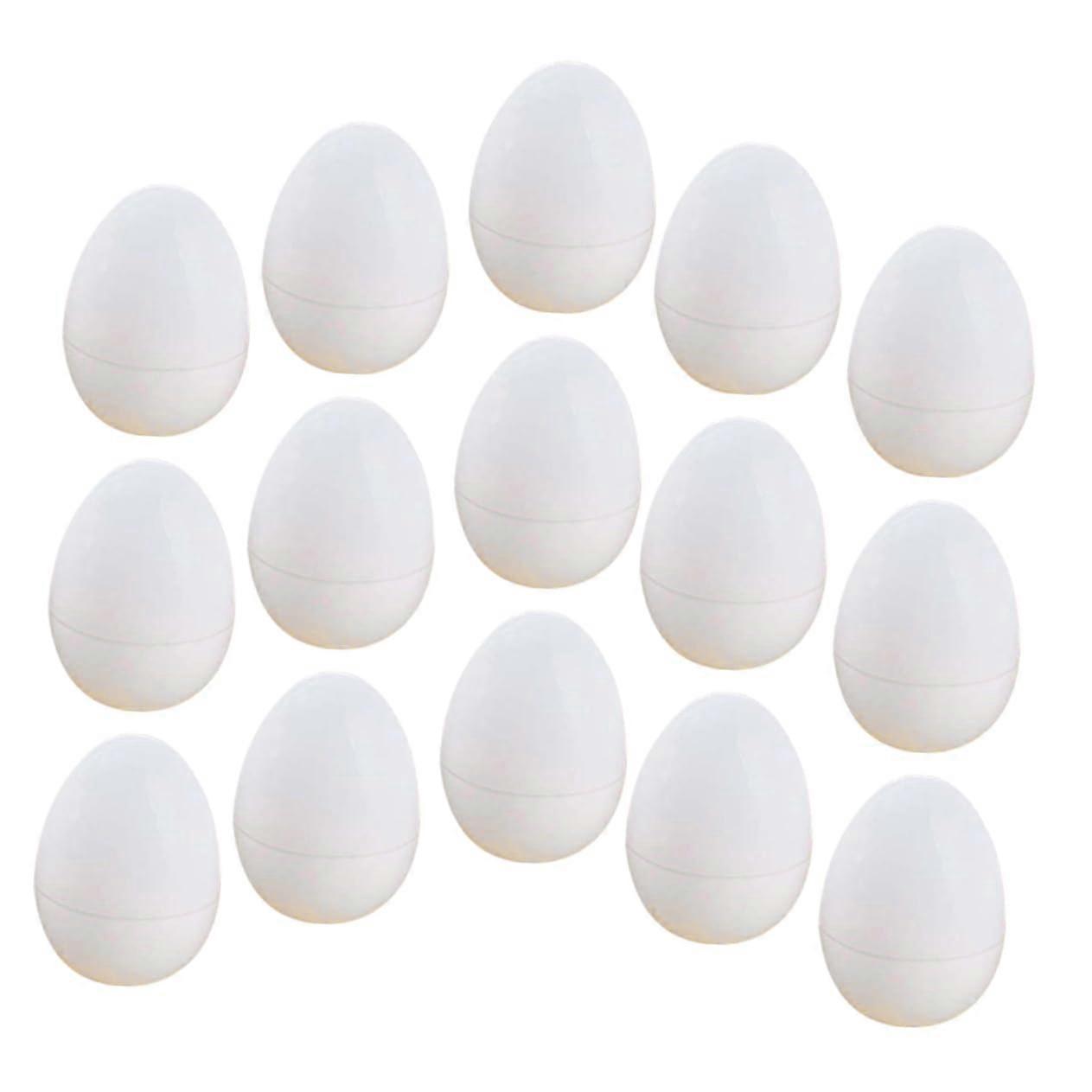 Pack of 30 Decorative Chicken Shape Fake Eggs Egg Cooker Simulation Model White Plastic Eggs