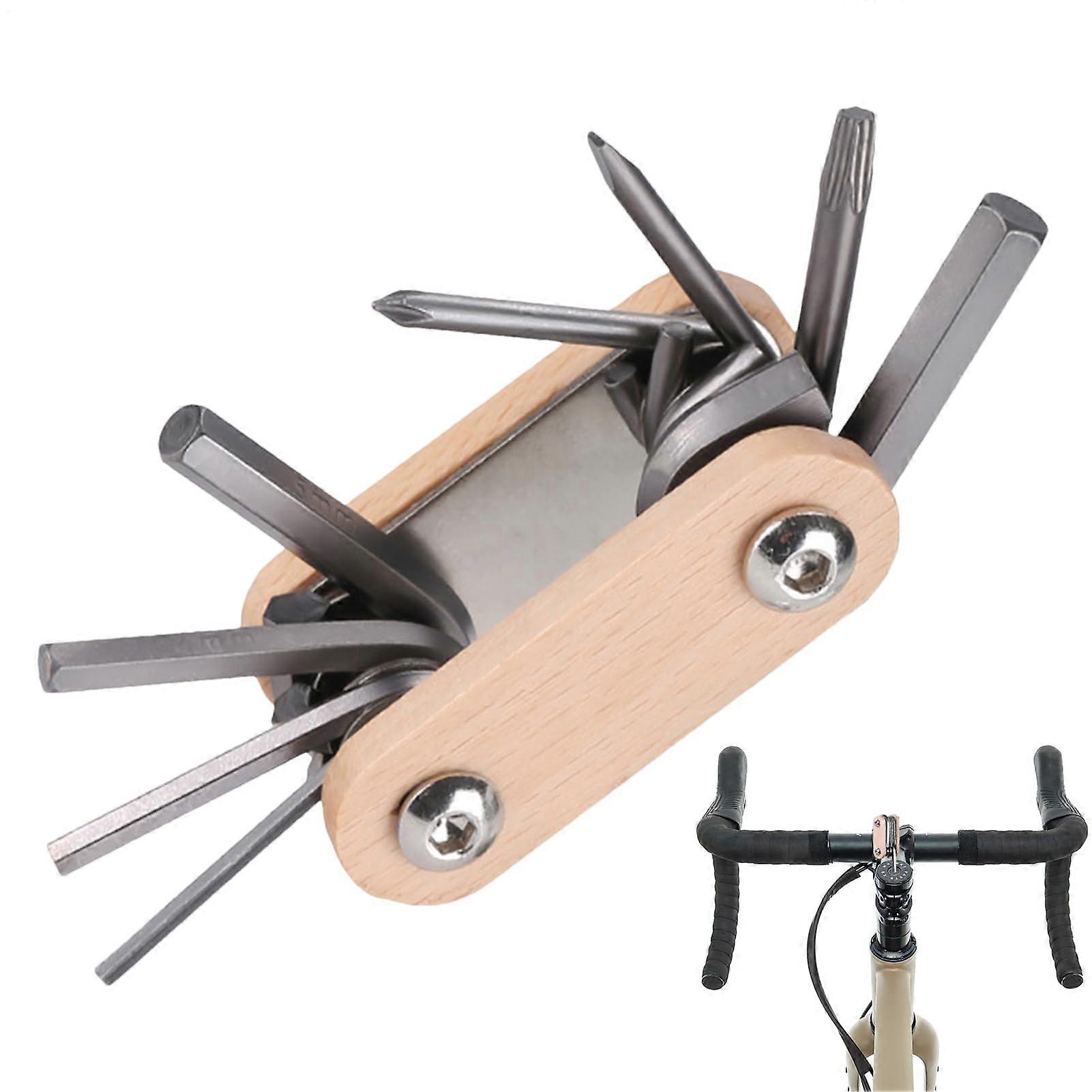 Bike Multi-Tool Set Portable 8-In-1 Folding Mountain And Road Bicycle Maintenance Kit For Everyday And Emergency Use