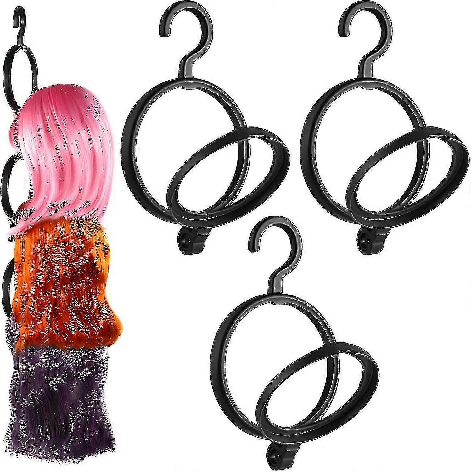 3pcs Portable Wig Stands for Display, Storage, and Styling to Maintain Shape
