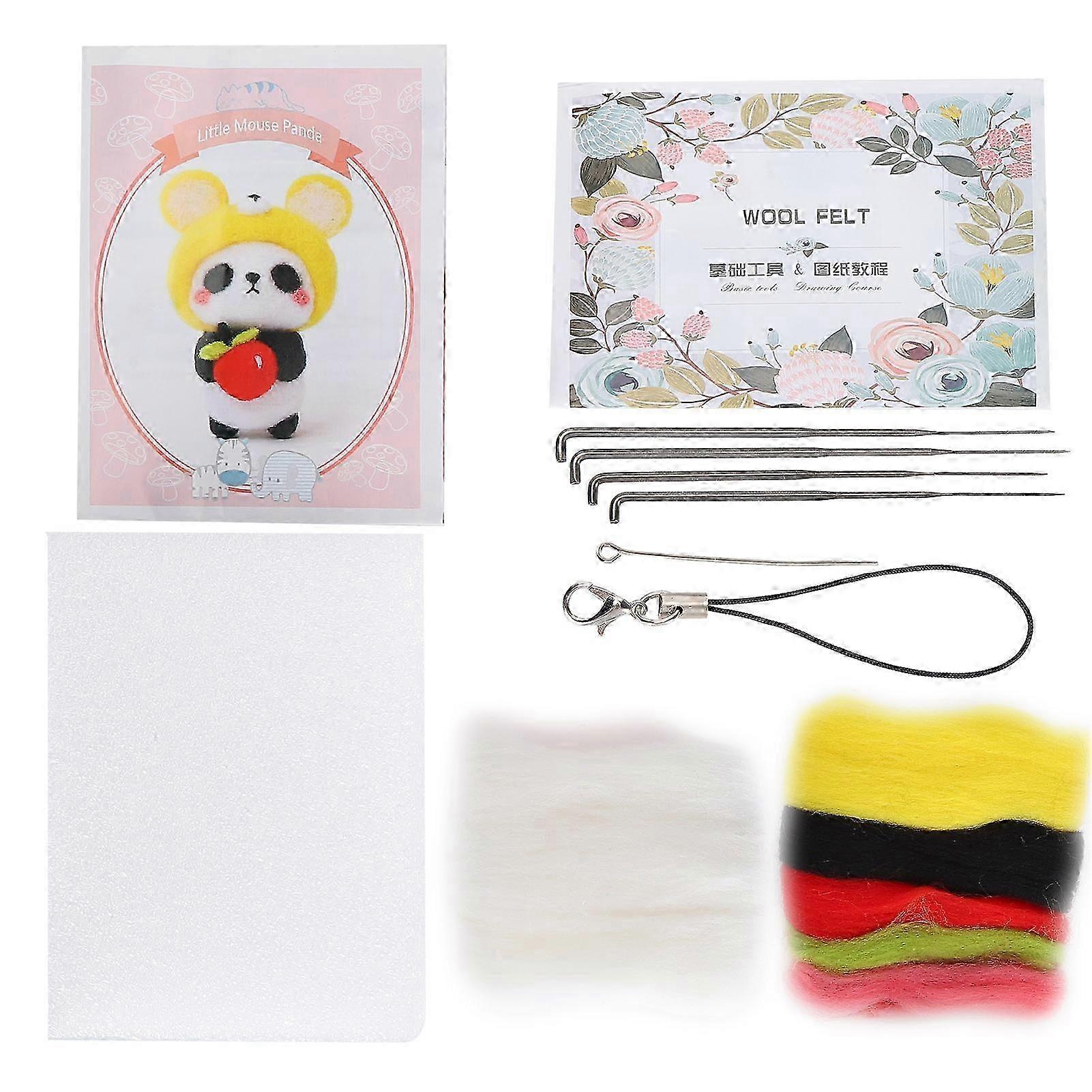 Needle Felting Kit Wool Felting Supplies for DIY Animal Plush Doll Toy Making Material - Little Mouse