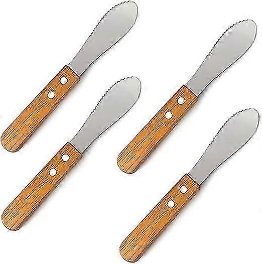 4-Piece Butter Knife Set Stainless Steel Butter Spatula Pastry Cake Seasoning Spreader DIY Store Bread Slicer Bagel Slicer