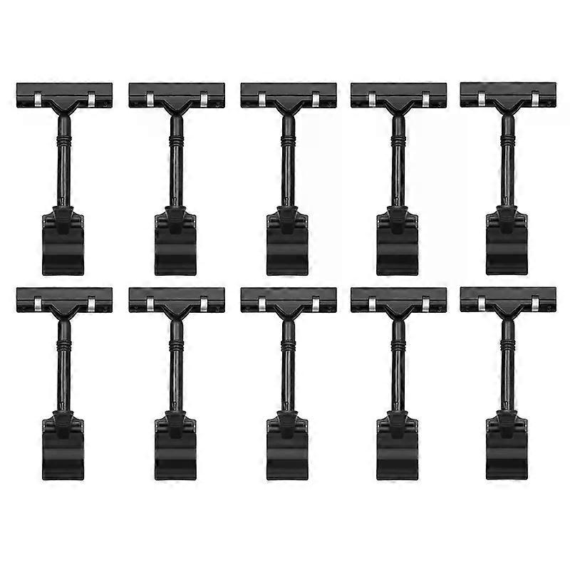 10PCS Adjustable Plastic Sign Holder Clip-On Style Double Head Display Clips Rotating Reuse Sign Price Tag For Store